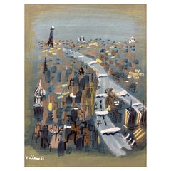 Original gouache study ‘Paris’ by Villemot