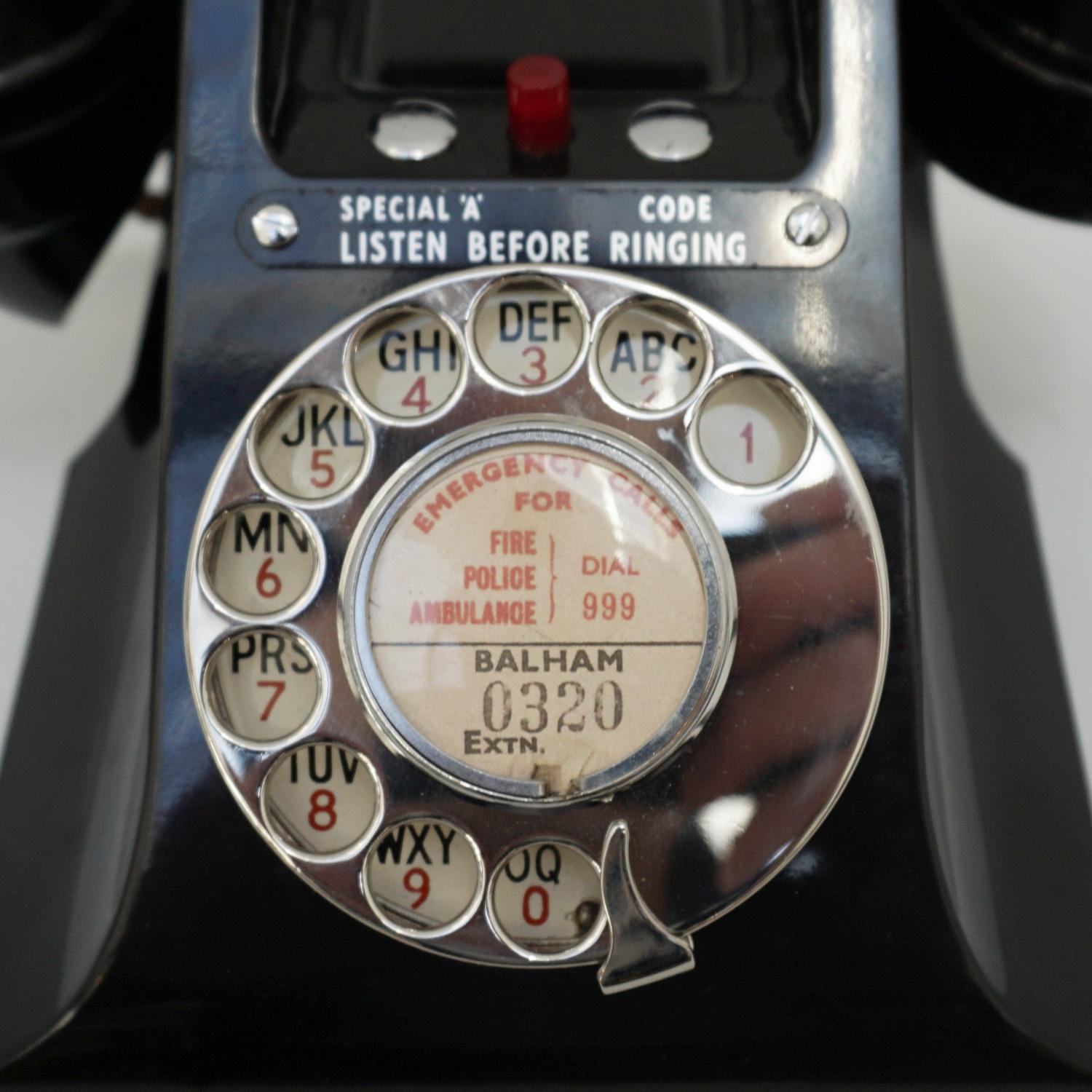 Art Deco Original GPO Black Bakelite Telephone