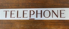 Original GPO Glass “TELEPHONE” sign from a Red Phone Box  From the 1950s