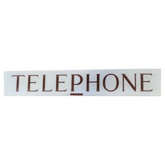 Vintage Original GPO Glass “TELEPHONE” sign from a Red Phone Box  From the 1950s  
