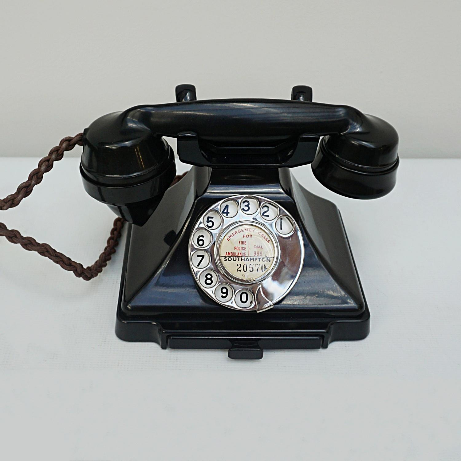 Original GPO Model 232F Black Bakelite Telephone at 1stDibs