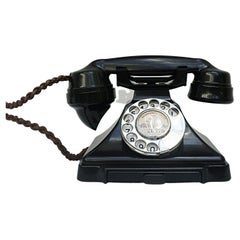Original GPO Modell 232F Schwarzes Bakelit-Telephone