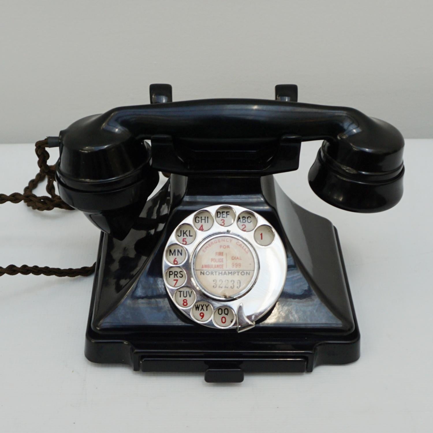 Original GPO Model 232L Black Bakelite Telephone Circa 1930 1