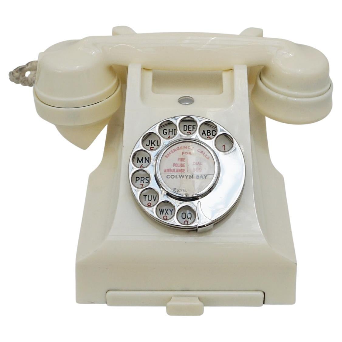Ivory Handset Plaited 3-Way Suitable for Bakelite Phone ☎️ ☎️ Telephone Cord 
