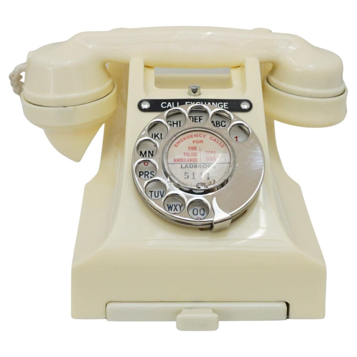 Original GPO Model 332L White Bakelite Telephone