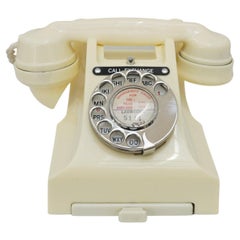 Vintage Original GPO Model 332L White Bakelite Telephone