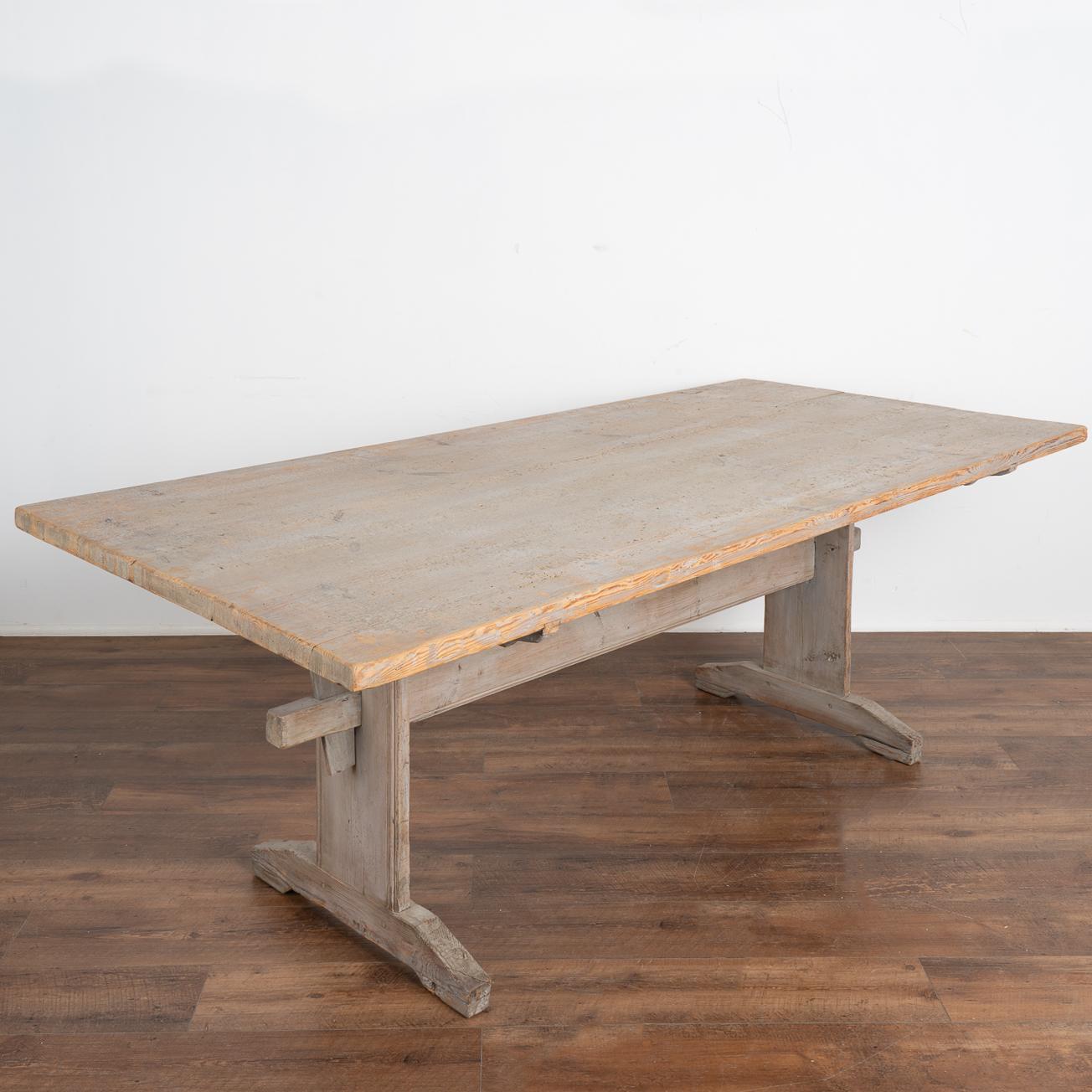 Original Gray Painted Farm Table Dining Table from Sweden, circa 1880 3