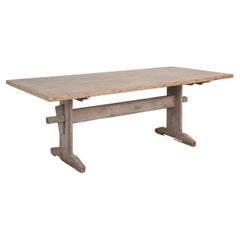 Original Gray Painted Farm Table Dining Table from Sweden, circa 1880