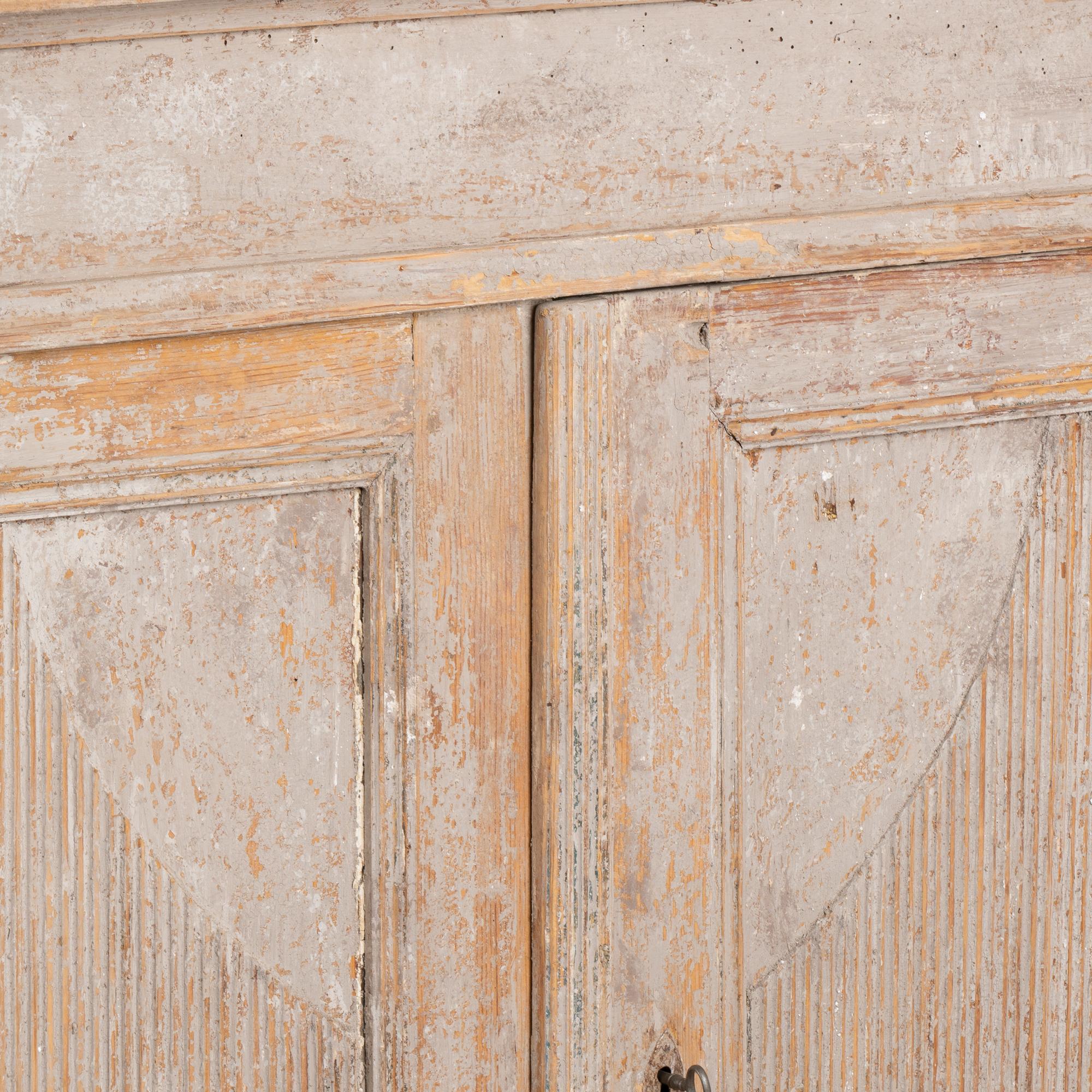 Original Gray Painted Gustavian Sideboard Buffet, Sweden circa 1840-60 4