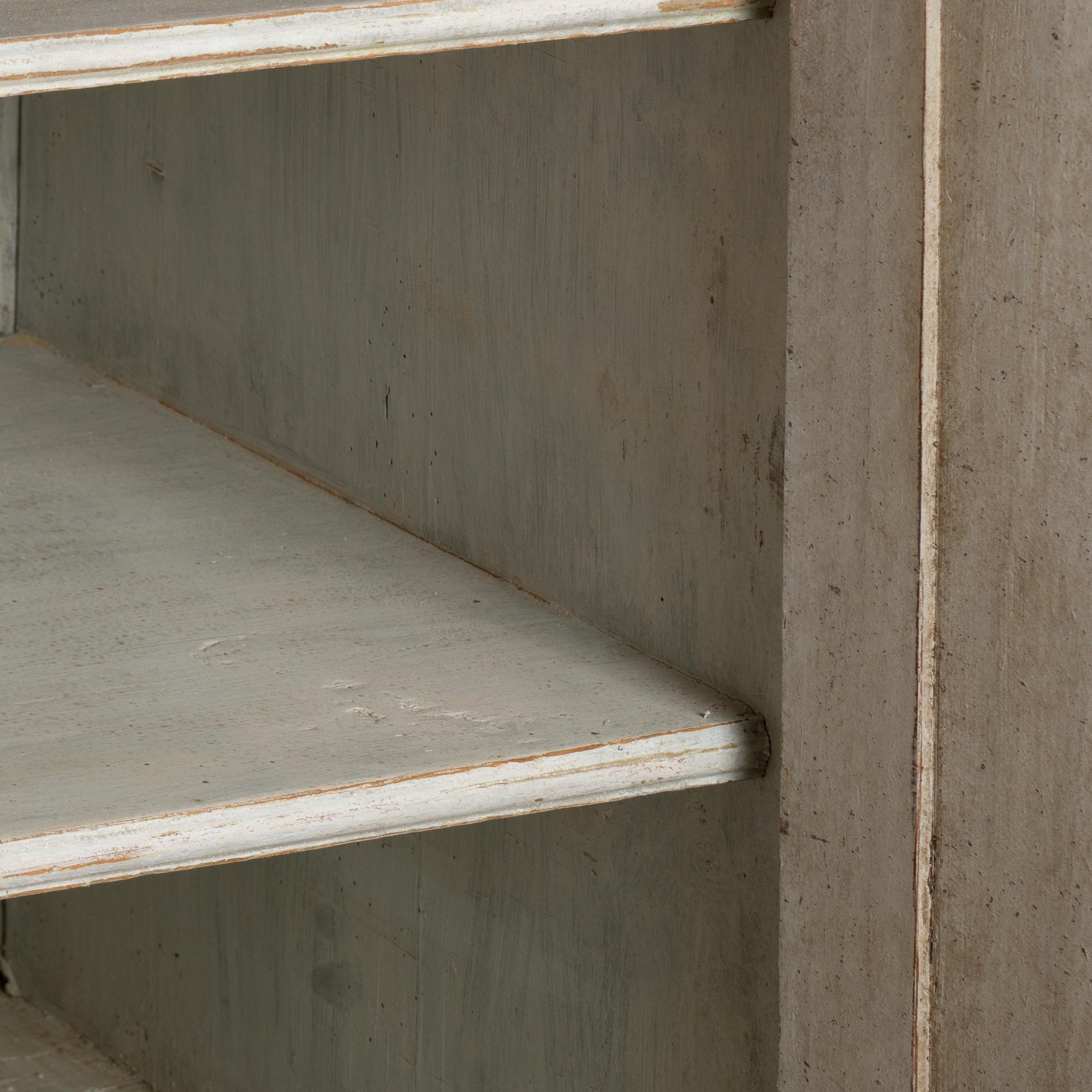 Original Gray Painted Gustavian Sideboard Buffet, Sweden circa 1840-60 4