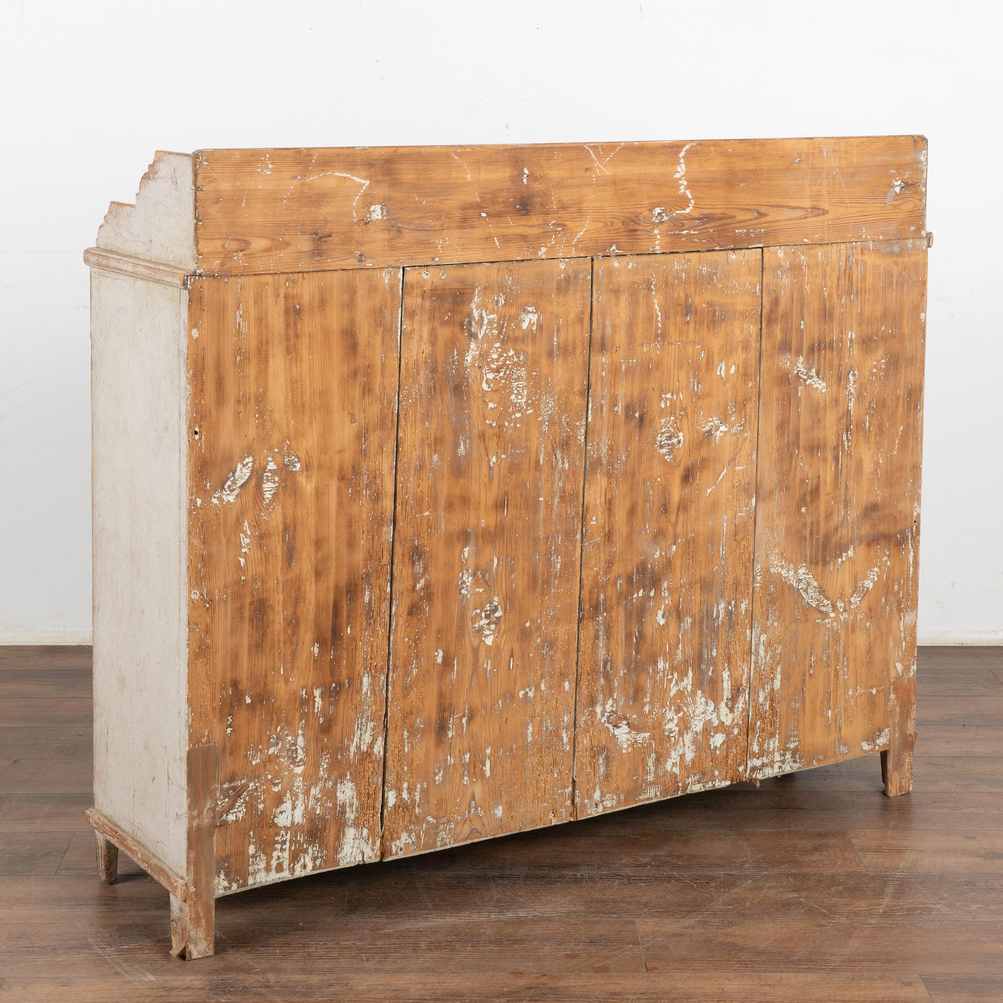Original Gray Painted Gustavian Sideboard Buffet, Sweden circa 1840-60 6