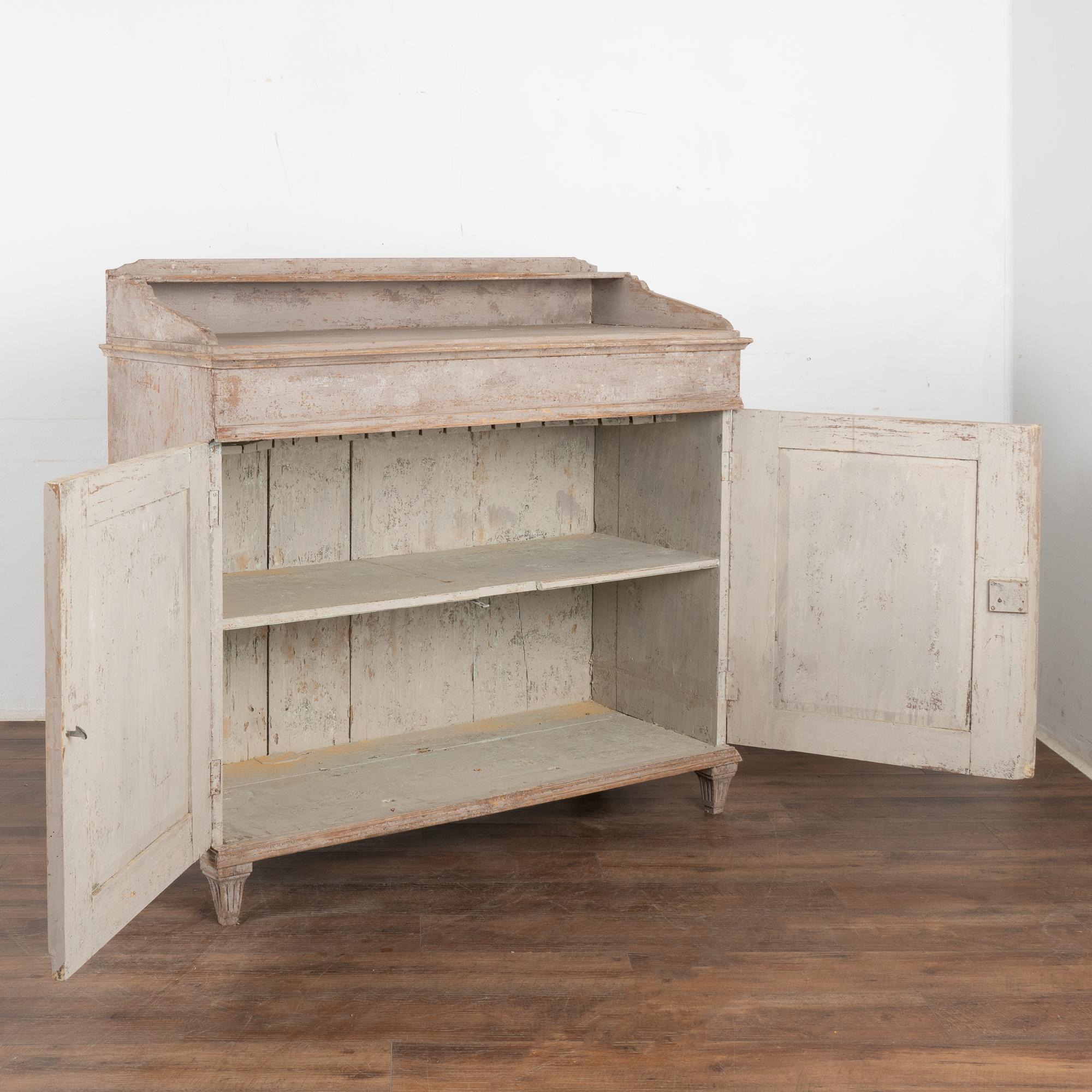 Swedish Original Gray Painted Gustavian Sideboard Buffet, Sweden circa 1840-60