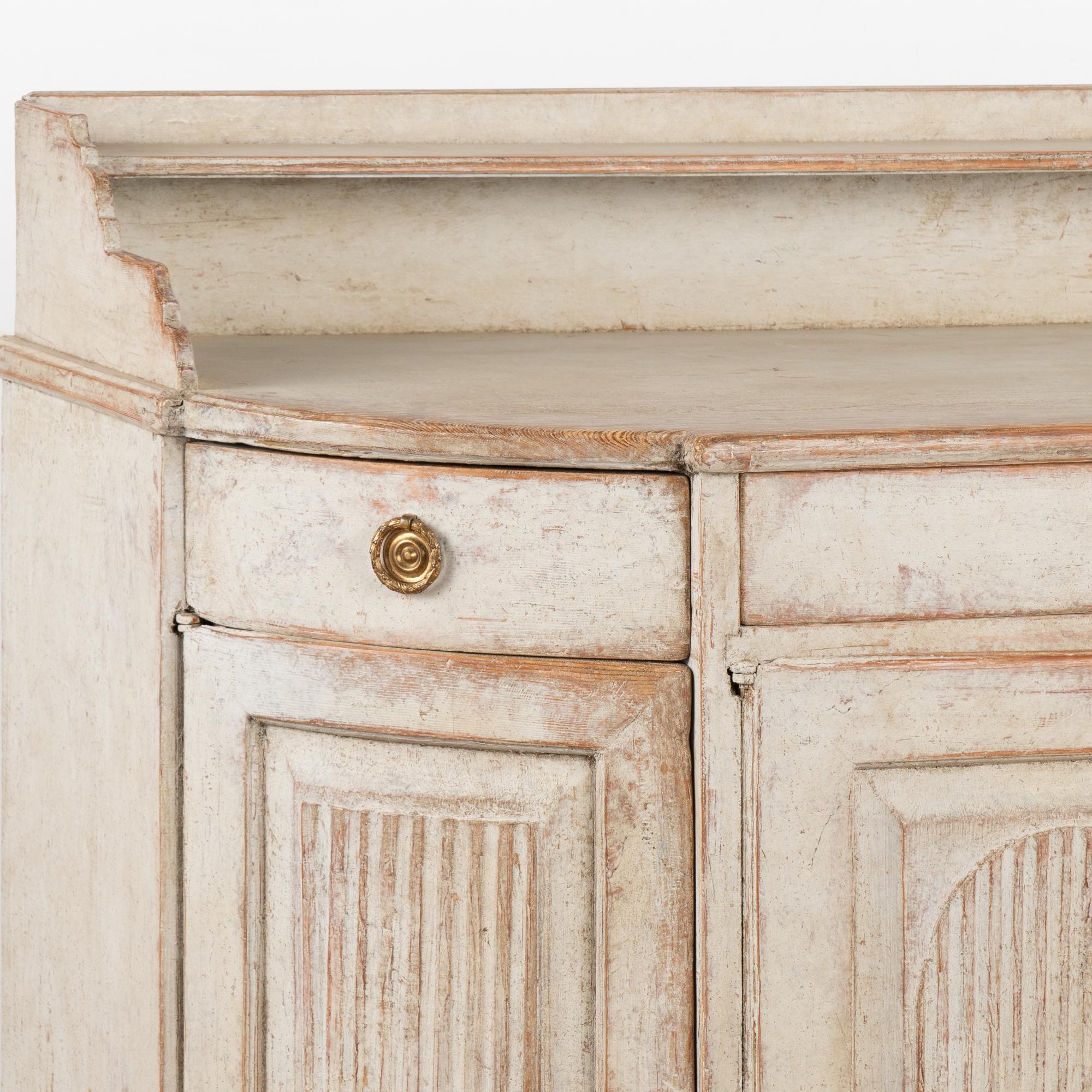 Pine Original Gray Painted Gustavian Sideboard Buffet, Sweden circa 1840-60