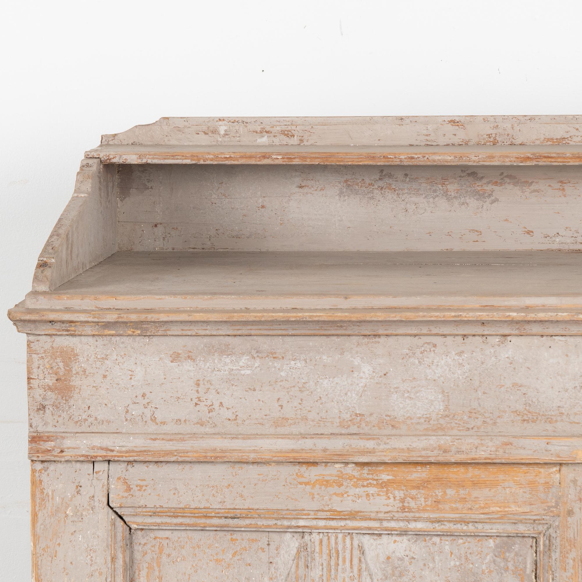 Original Gray Painted Gustavian Sideboard Buffet, Sweden circa 1840-60 1