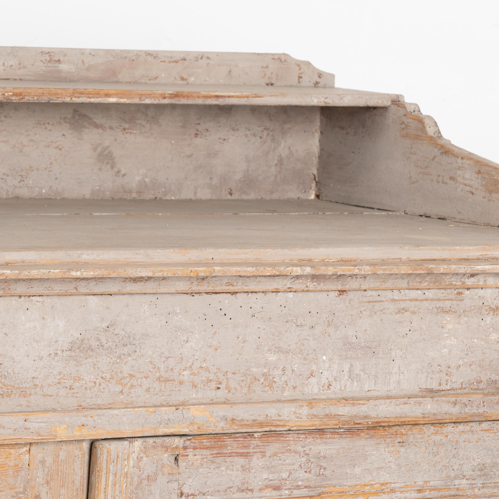 Original Gray Painted Gustavian Sideboard Buffet, Sweden circa 1840-60 2
