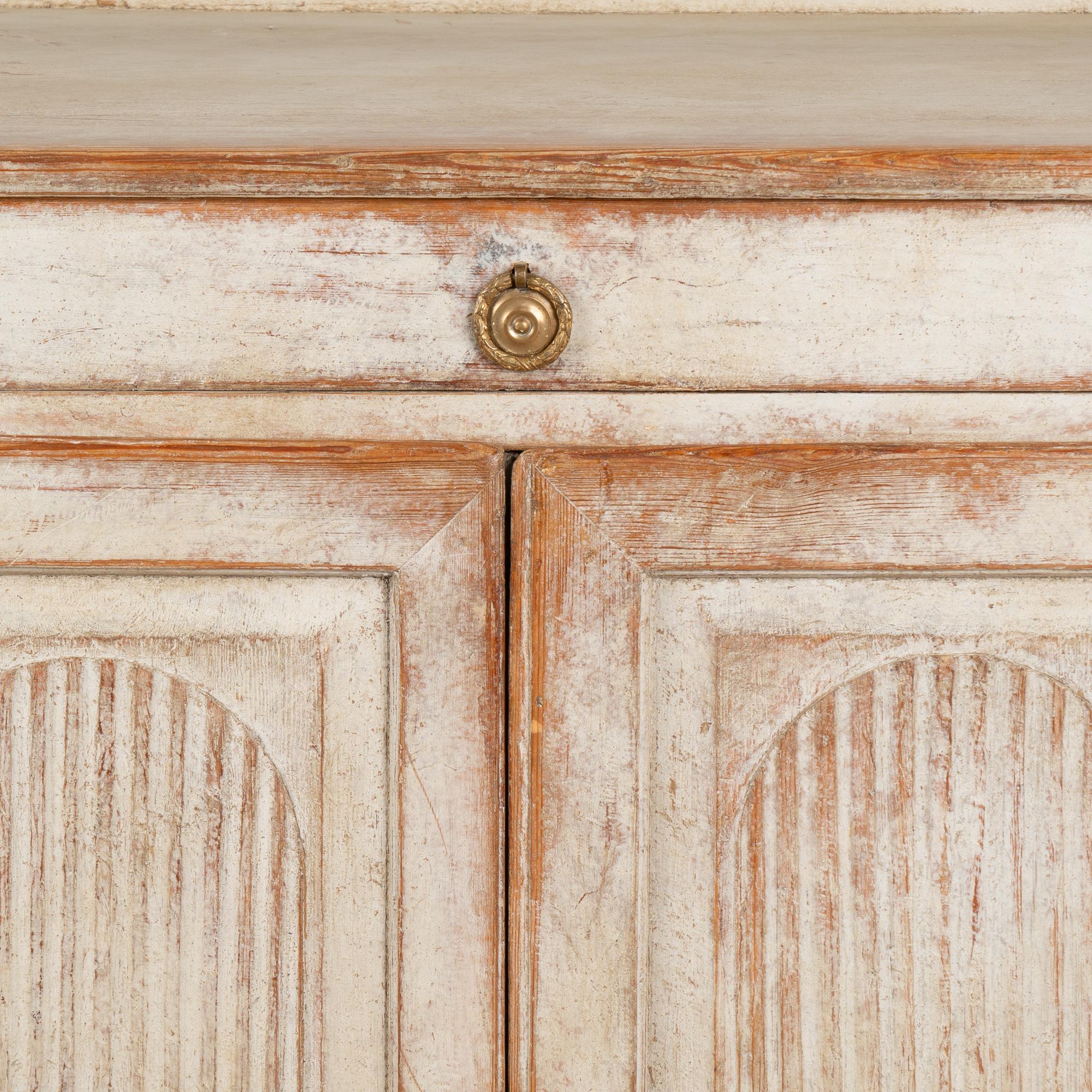 Original Gray Painted Gustavian Sideboard Buffet, Sweden circa 1840-60 2