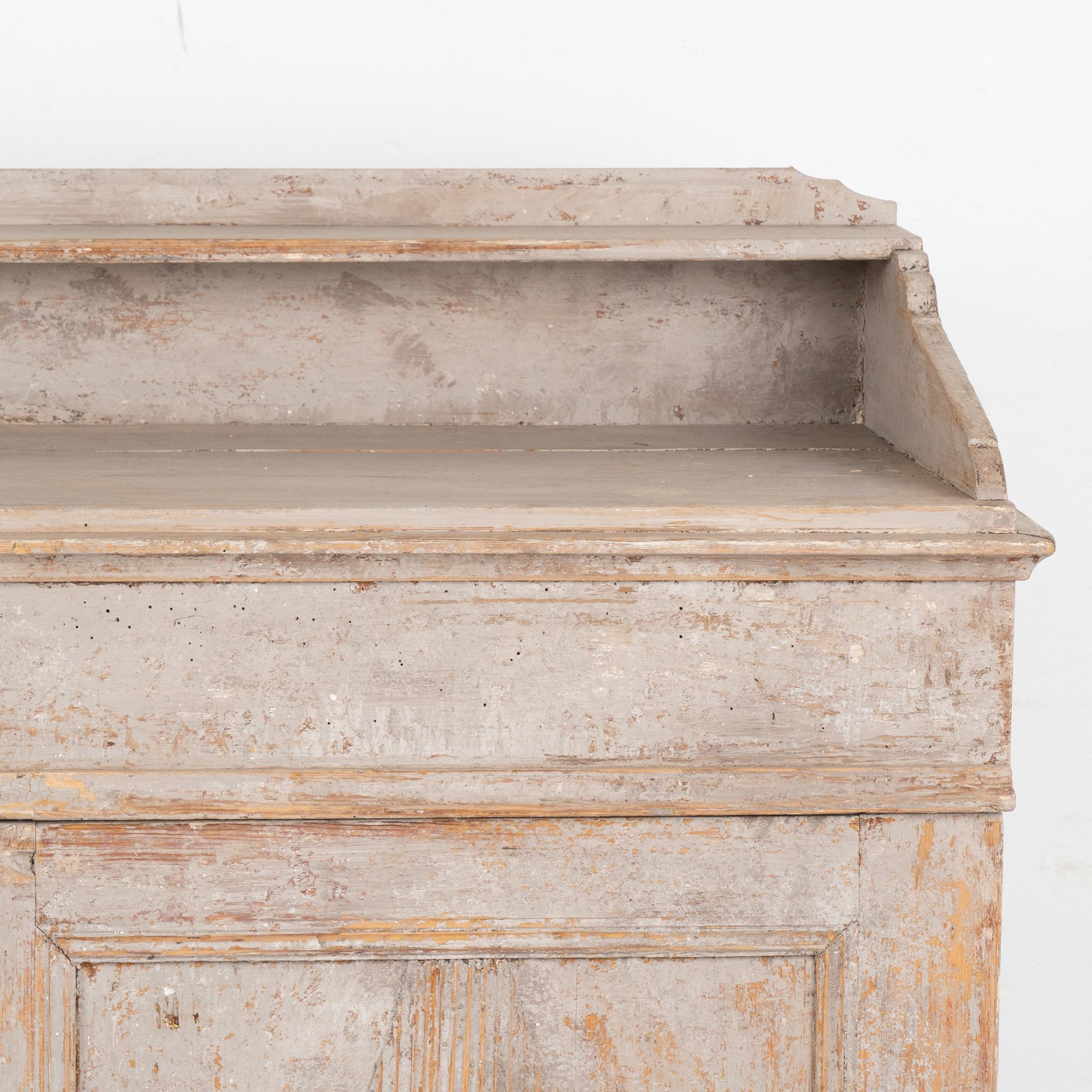 Original Gray Painted Gustavian Sideboard Buffet, Sweden circa 1840-60 3