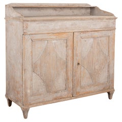 Original Gray Painted Gustavian Sideboard Buffet, Sweden circa 1840-60