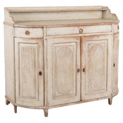Antique Original Gray Painted Gustavian Sideboard Buffet, Sweden circa 1840-60