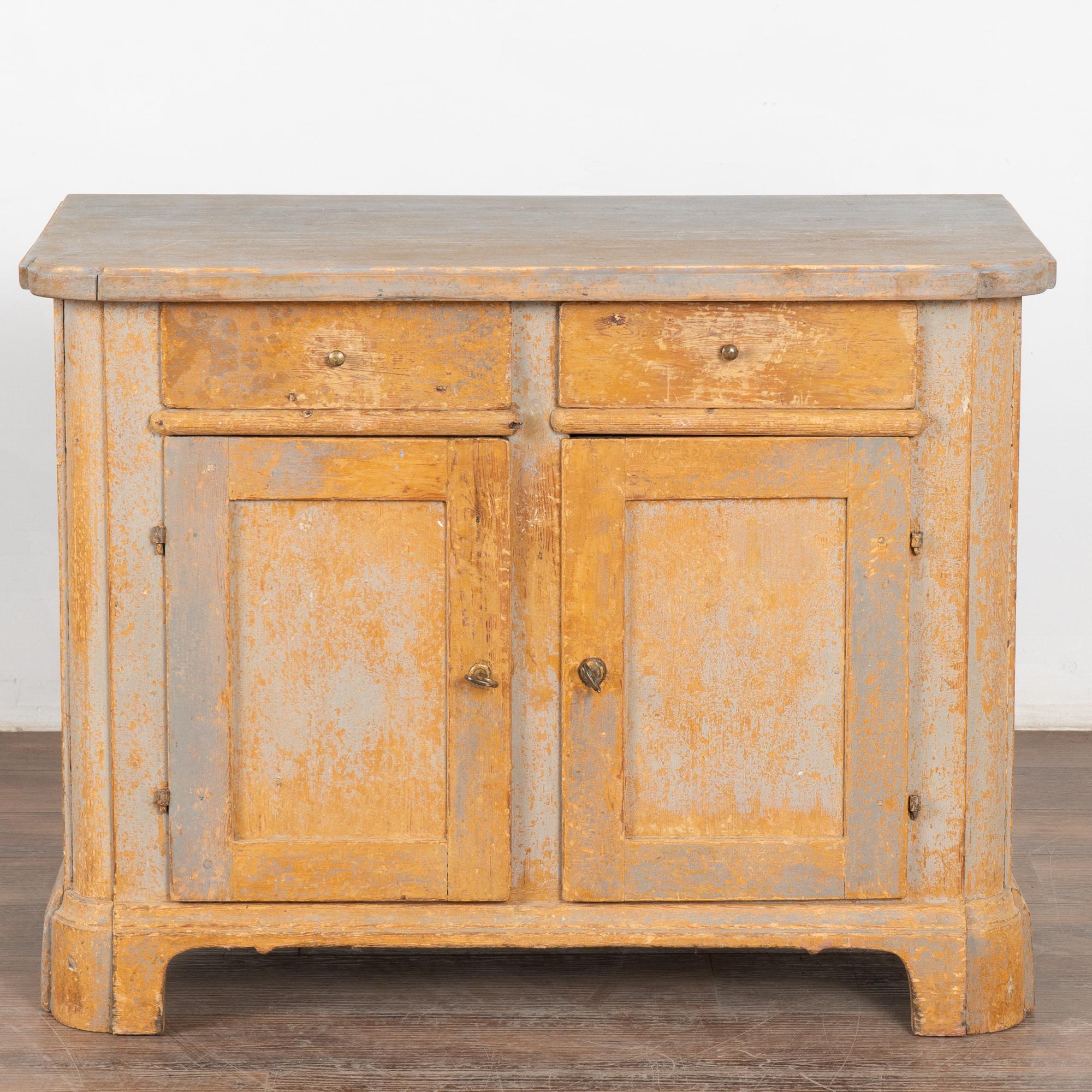 Swedish Original Gray Painted Pine Sideboard, Sweden circa 1840-60