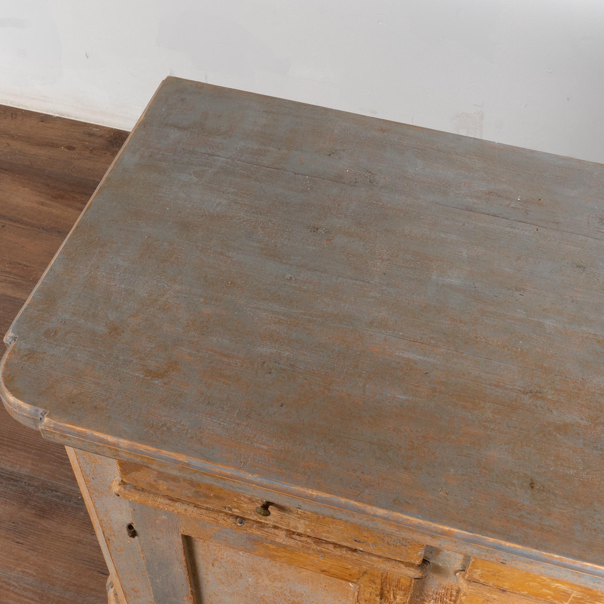 19th Century Original Gray Painted Pine Sideboard, Sweden circa 1840-60