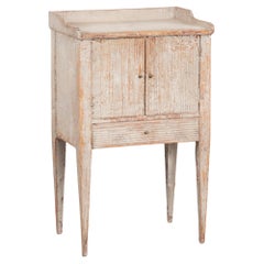 Original Gray Painted Small Cabinet Nightstand, Sweden circa 1820