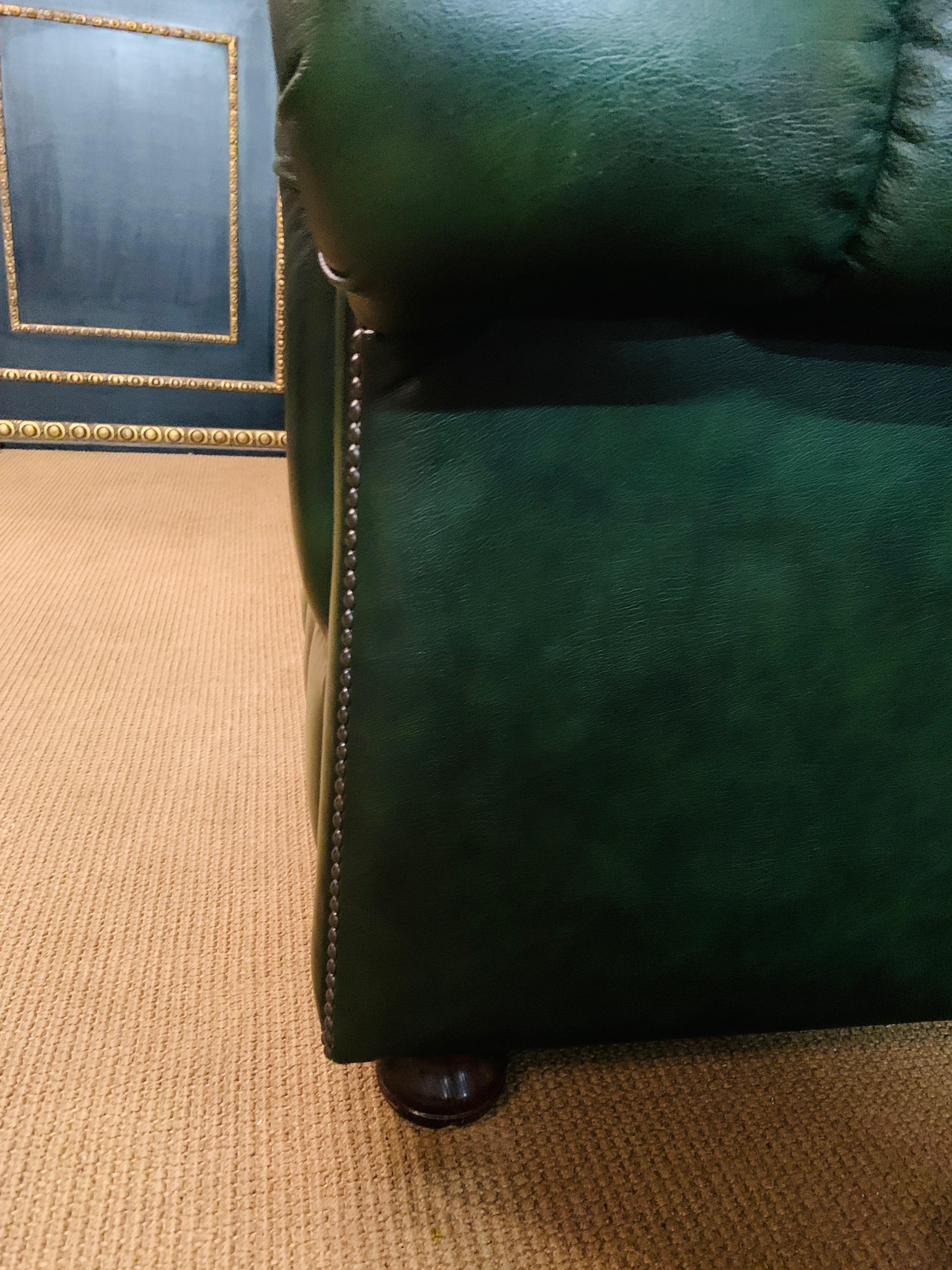 Original Green Chesterfield Sofa from the 80's 6