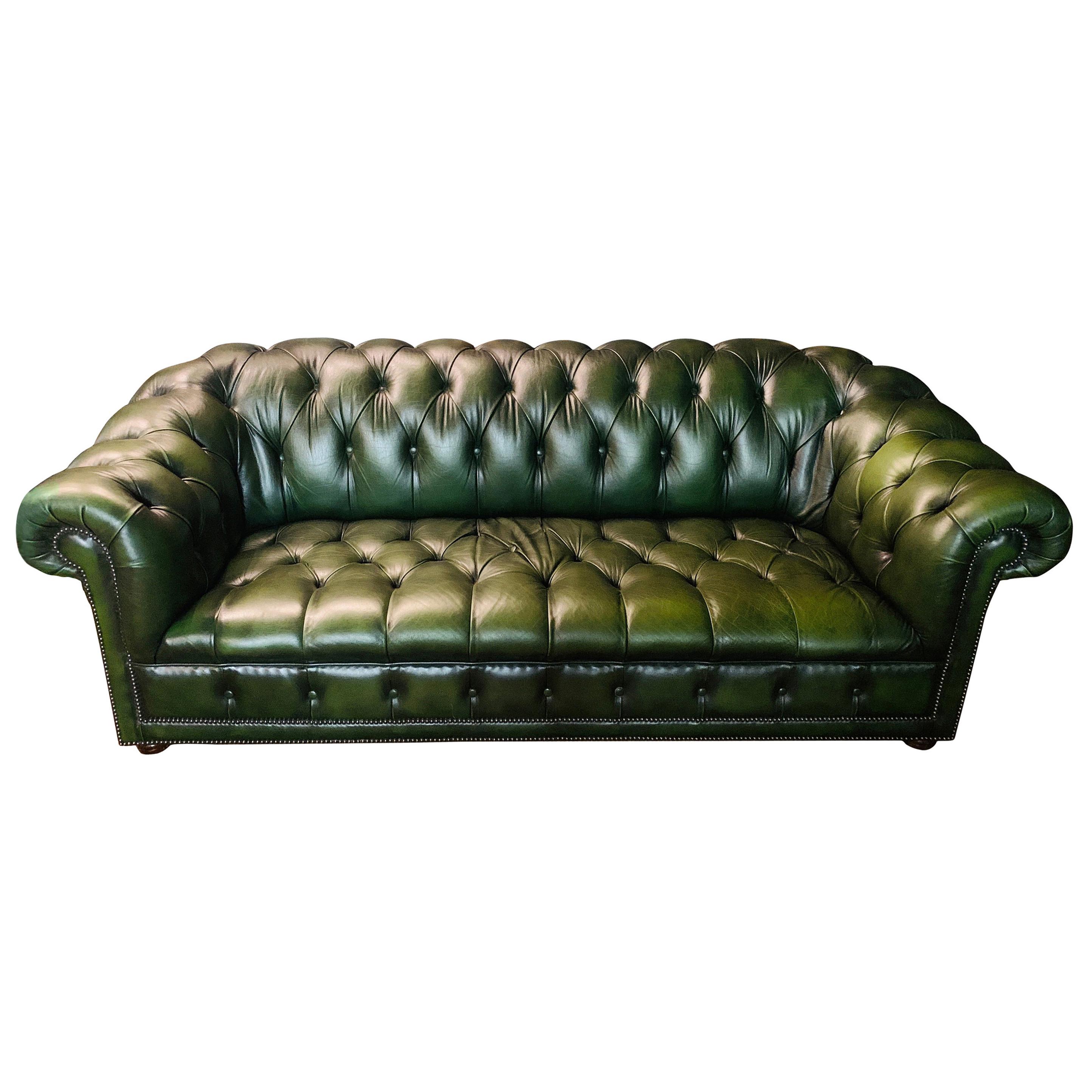 Original Green Chesterfield Sofa from the 80's