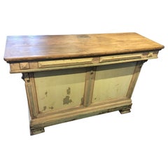 Original Green Painted French Candy Store Counter