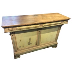 Original Green Painted French Candy Store Counter