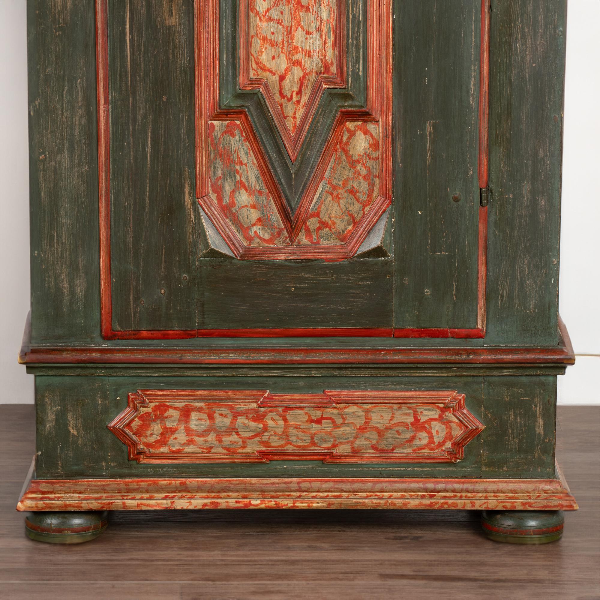 Original Green Painted Single Door Armoire, Germany circa 1820 For Sale 3