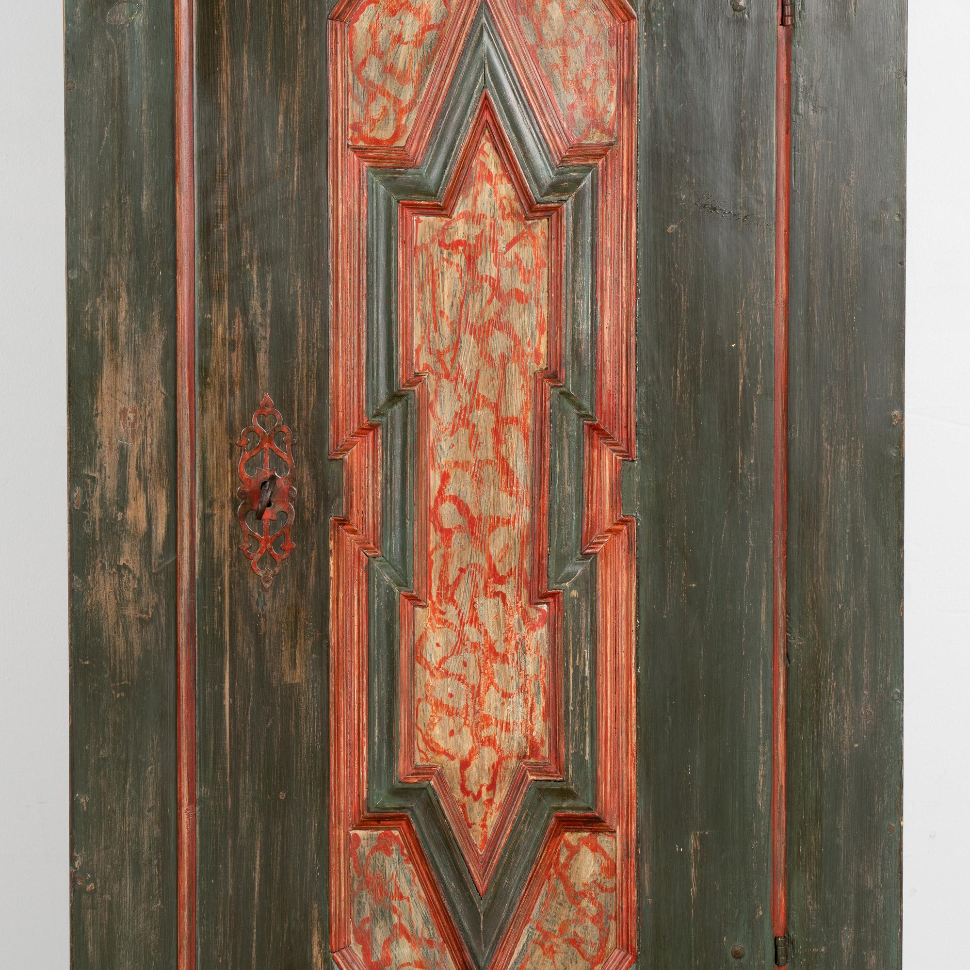 Original Green Painted Single Door Armoire, Germany circa 1820 For Sale 1
