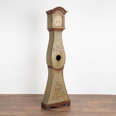 Schwedische schwedische Mora-Grandfather-Uhr, grün lackiert, datiert 1787