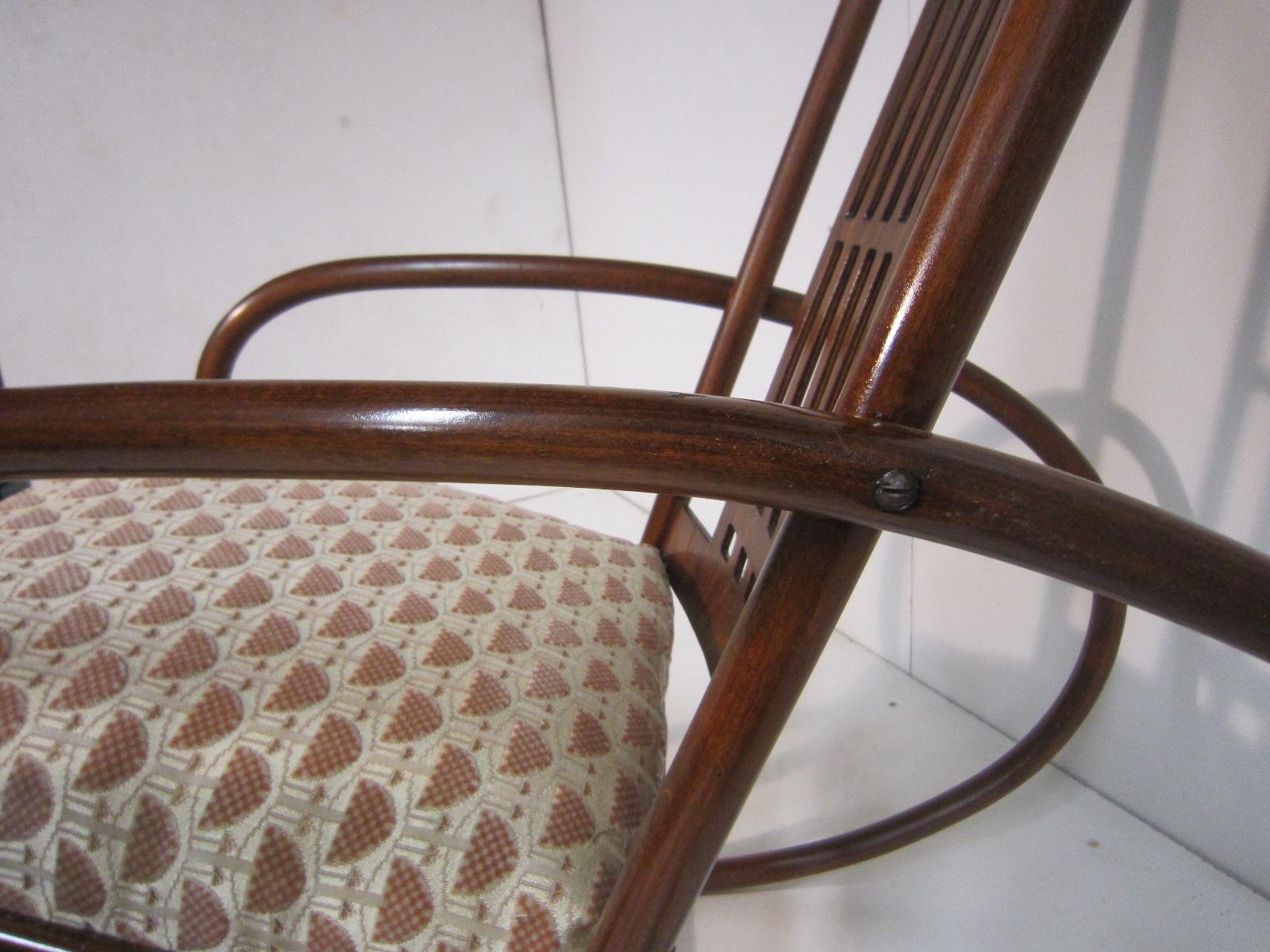 Original Gustav Siegel Bentwood Rocking Chair / Lounge, Jacob & Josef Kohn For Sale 7