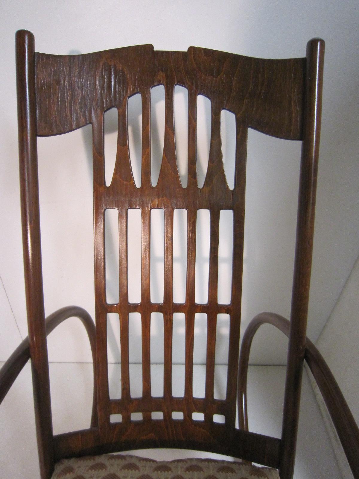 Original Gustav Siegel Bentwood Rocking Chair / Lounge, Jacob & Josef Kohn For Sale 2