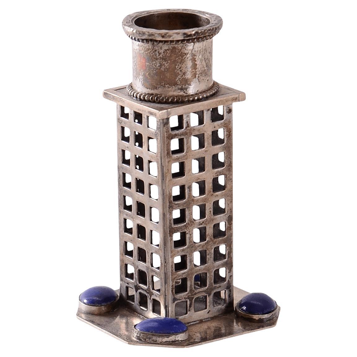 Original, Hallmark. Candelabro de plata maciza, Koloman Moser Wiener Werkstätte
