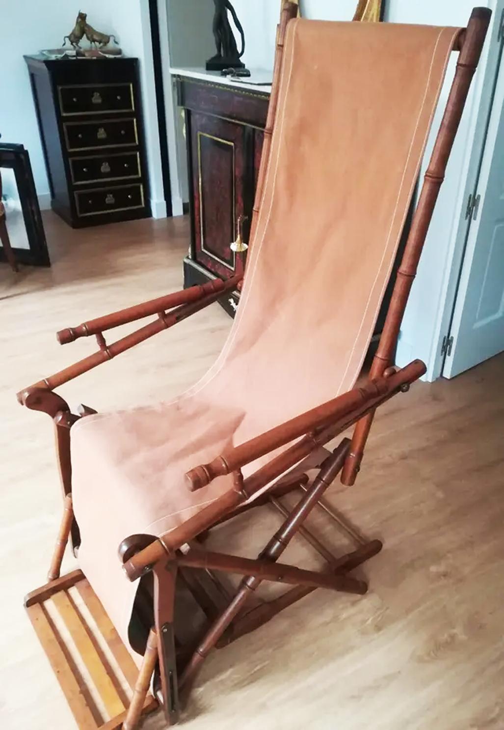 Unknown Original Deck Chair from   European Colonies in Africa, Early 20th Century For Sale