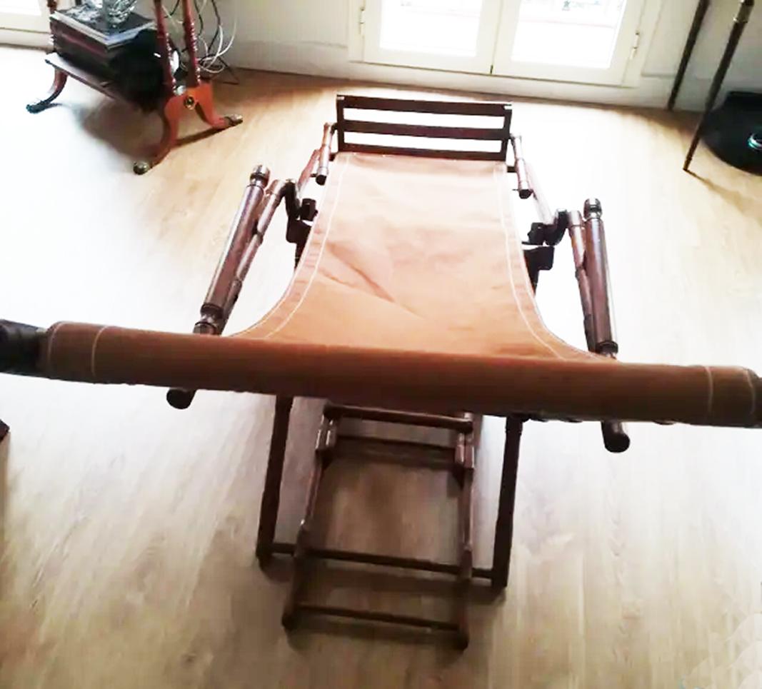 Wood Original Deck Chair from   European Colonies in Africa, Early 20th Century For Sale
