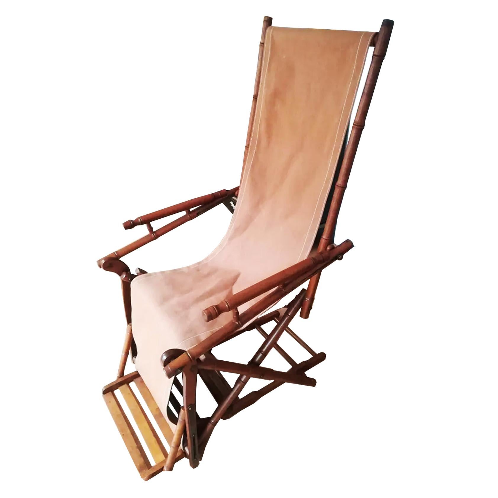 Original Deck Chair from   European Colonies in Africa, Early 20th Century For Sale