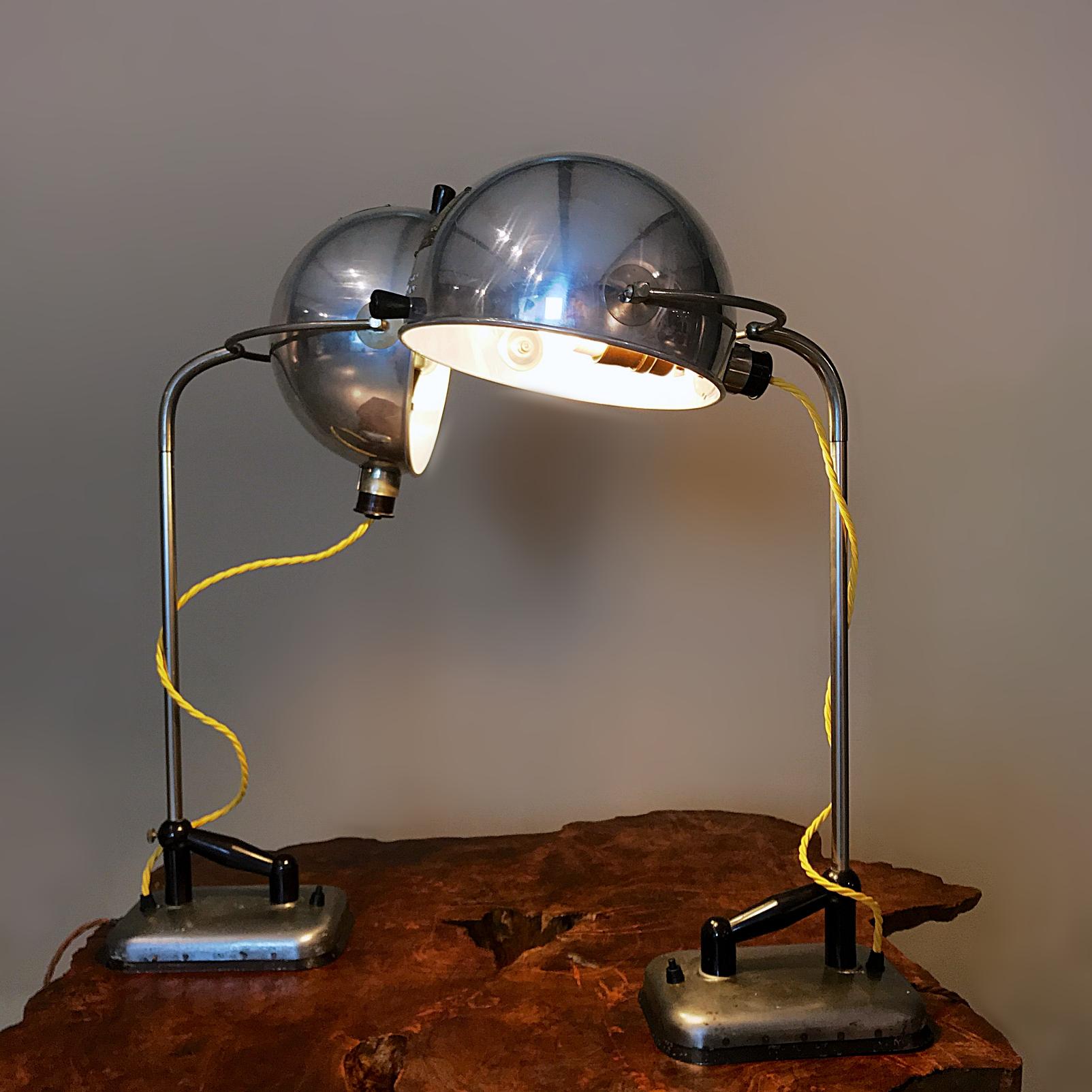 Original Hanau Bauhaus Globe Table Lamp, Alloy & Bakelit, 1930s, Germany 4