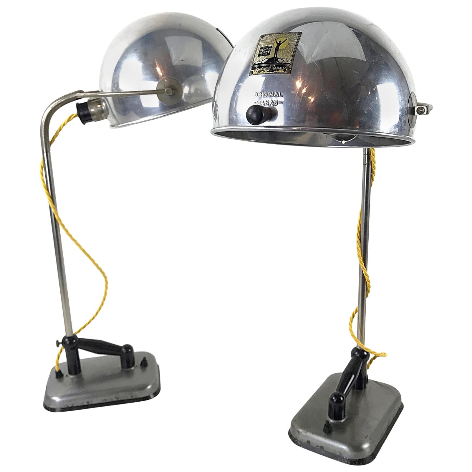 Original Hanau Bauhaus Globe Table Lamp, Alloy & Bakelit, 1930s, Germany