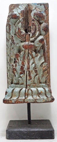 Original Hand-Carved South Asian Antique Architectural Bracket Fragment