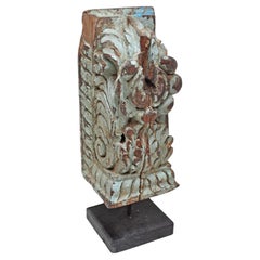 Original Hand-Carved South Asian Antique Architectural Bracket Fragment 