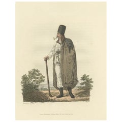 Originaler handkolorierter antiker Kostmdruck eines Bauern aus Ungarn, 1804