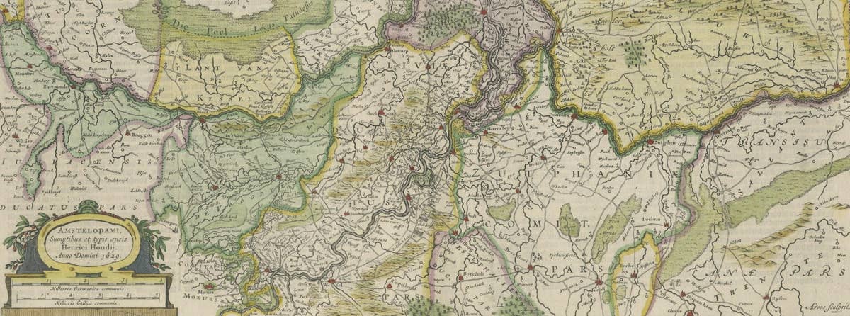 Original Hand-Colored Antique Map of Gelderland and Utrecht in the Netherlands