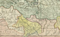 18th Century Hand-Colored Antique Map of Tartary and Northern India
