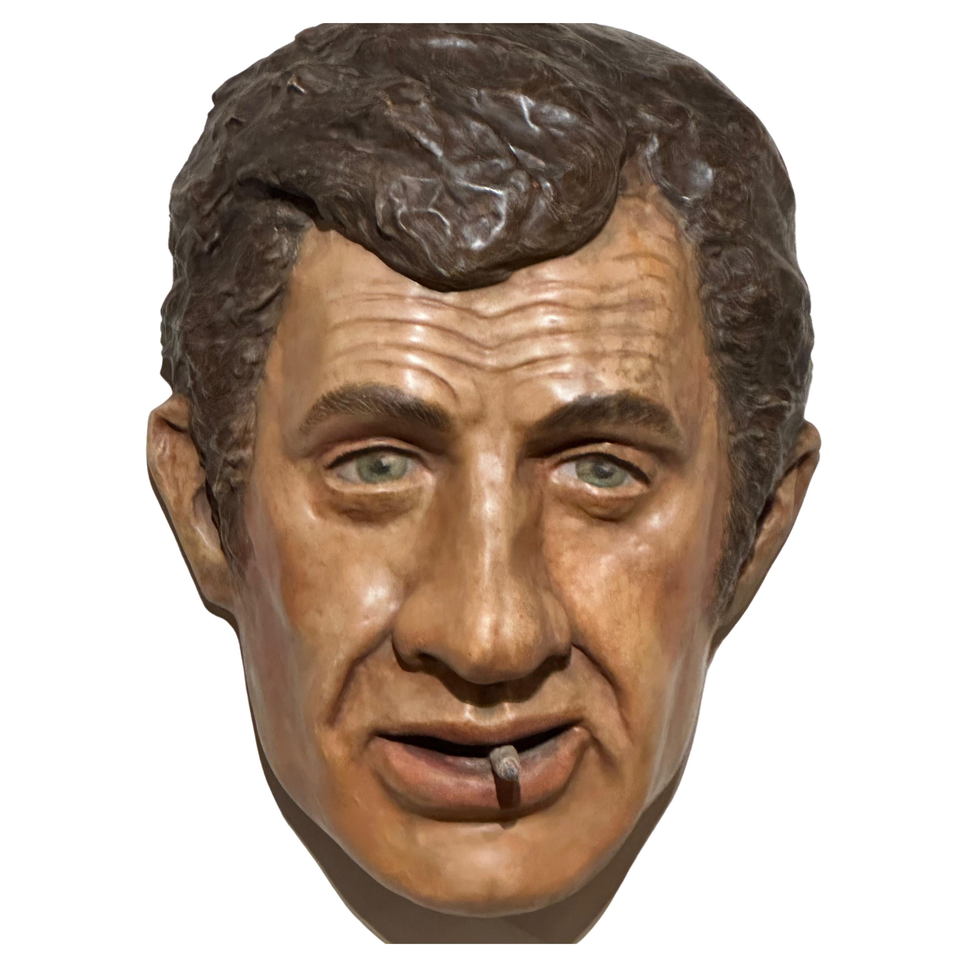 Original Hand Made Art Mask Jean-Paul Belmondo For Sale