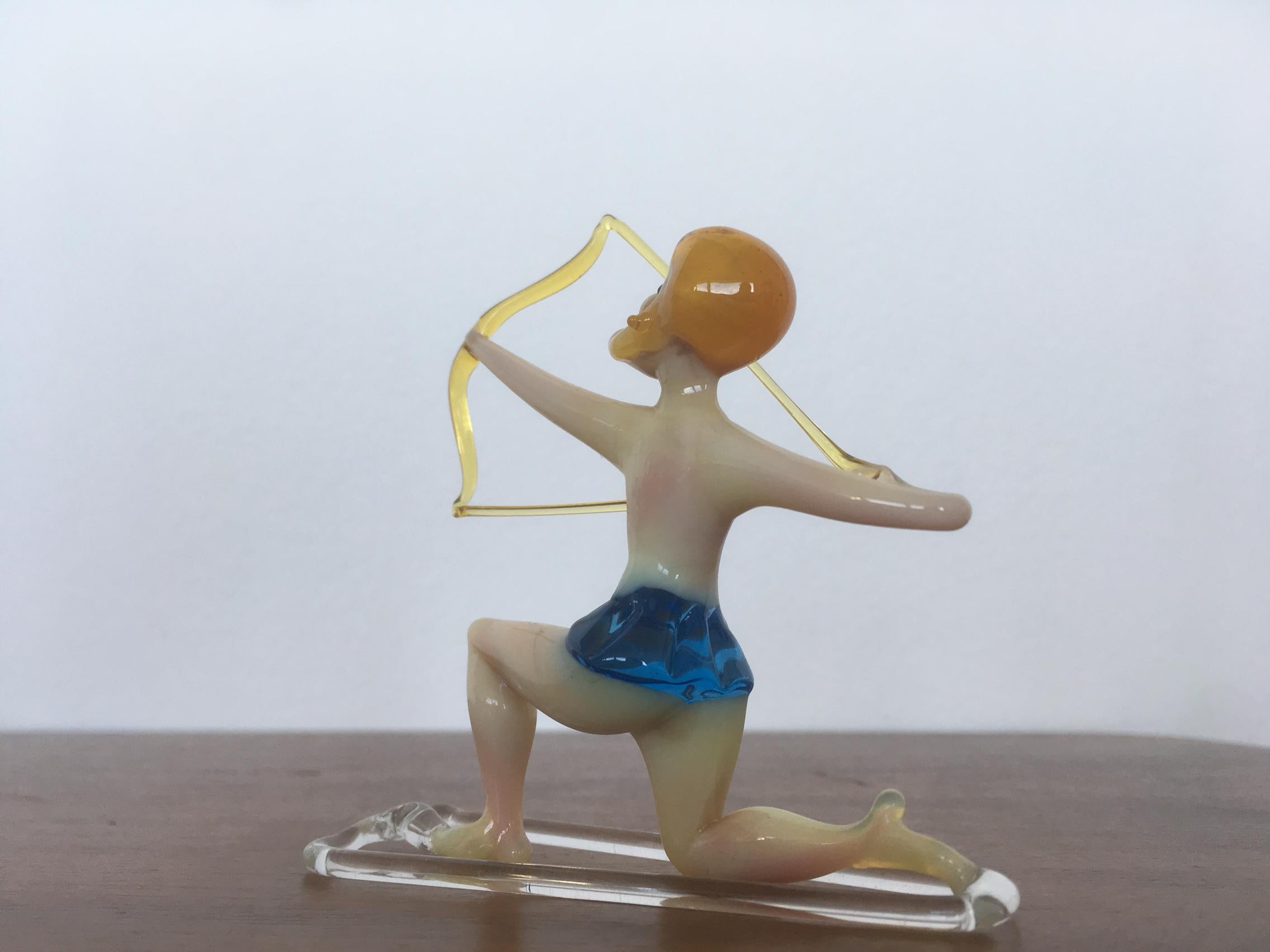 Mid-Century Modern Original Hand Made Glass Sculpture, Signs of the Zodiac / Sagittarius, 1960 For Sale