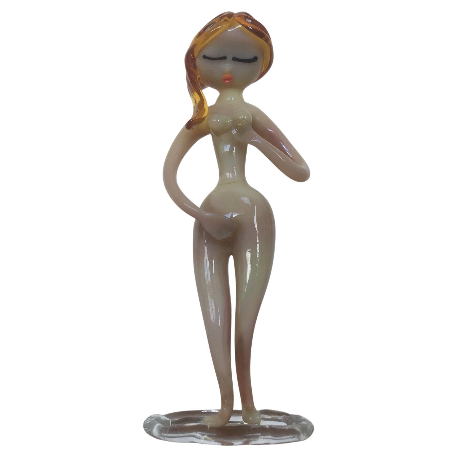 Original Hand Made Glass Sculpture, Signs of the Zodiac / Virgin, 1960 For Sale