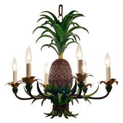 Retro Original Hand-Made Tole Pineapple Chandelier